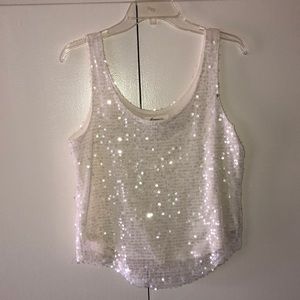 Ivory sequin party top